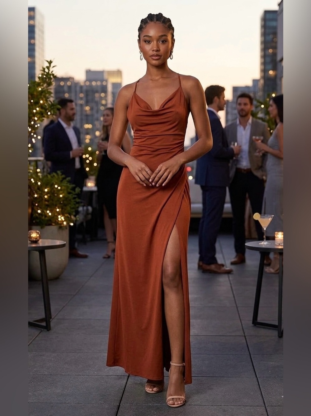 Jason Wu Rust Maxi Dress with Front Slit